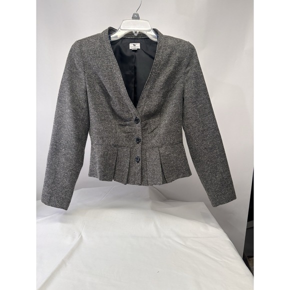 Worthington Jackets & Blazers - Worthington Petite Med Pleated Cropped herringbone Button jacket. Well tailored.